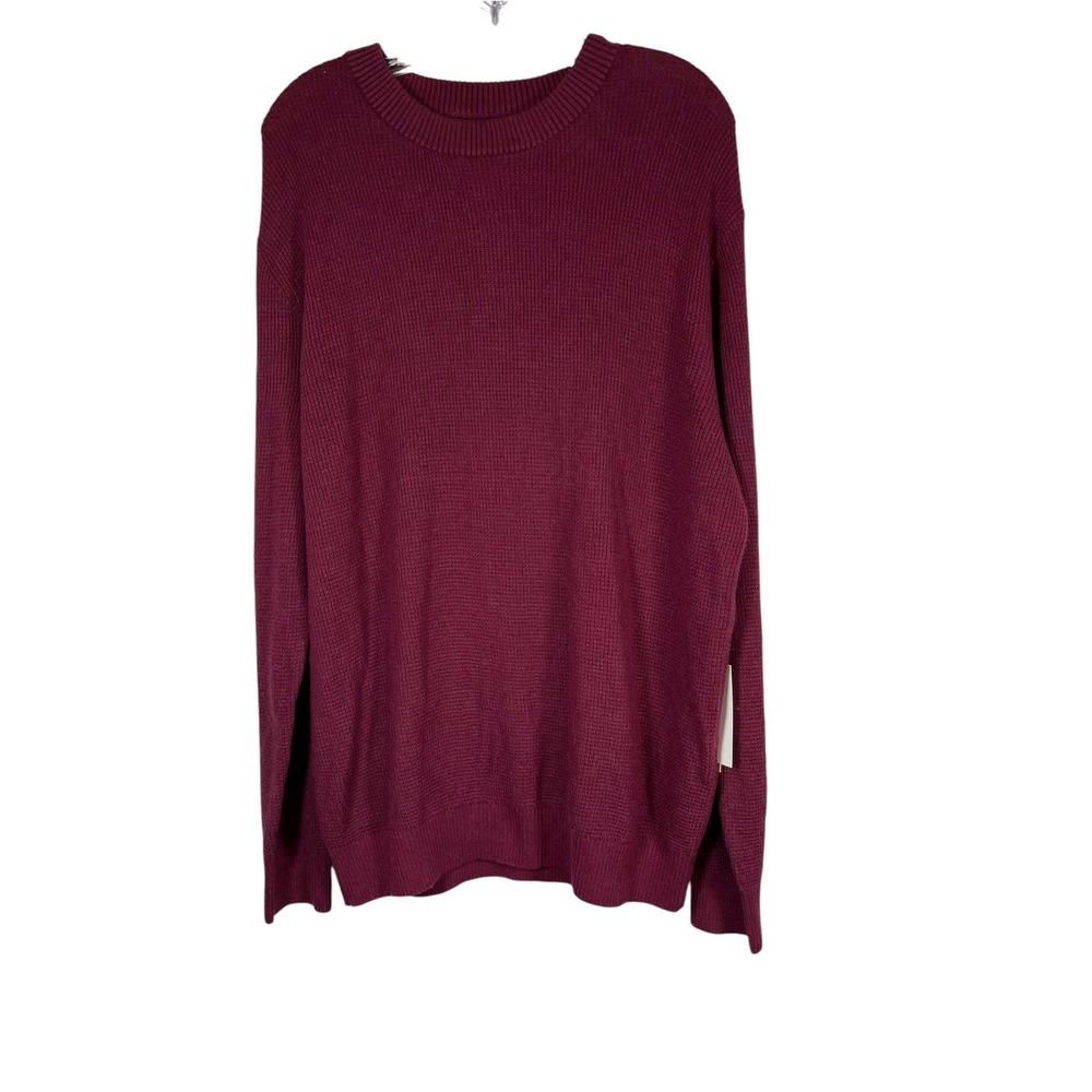 NWT Precedent LA Sz XL Sweater Men's Crewneck Burgundy Red Waffle Knit New